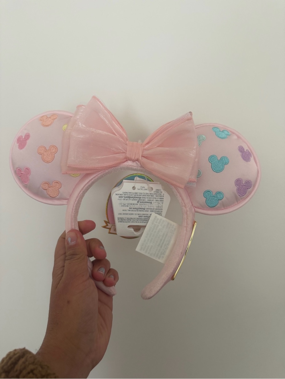 Stoney clover Disney Pink Minnie Ear Headband with Pastel Embroidered Mickeys